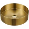 SAPHO - AURUM nerezové umývadlo, priemer 38cm, vrátane výpuste, zlato mat AU201