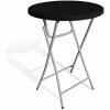 Skladací bistro stolík - priemer 80cm, výška 110cm, farba čierna