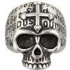 Prsteň ALBAINOX 09984-22 Lebka s templárskym krížom 22mm - strieborný