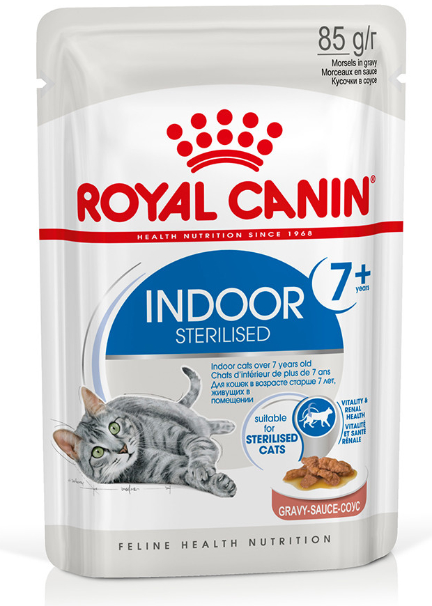 Royal Canin Indoor Sterilised 7+ v omáčke 48 x 85 g