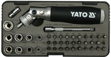 YATO YT-2806 / Skrutkovač račňový kĺbový s príslušenstvom 42 ks box (YT-2806)