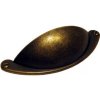 nábytková úchytka kovová, mušle Tulip 14083, bronz (staromosadz), 64mm
