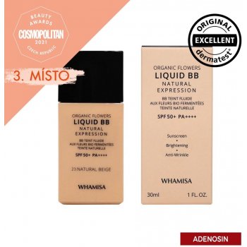 Whamisa BIO Liquid BB krém SPF50+ Natural Beige 30 ml