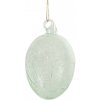 Clayre & Eef Zelené sklenené závesné vajíčko Egg - Ø 6*10 cm - Clayre & Eef