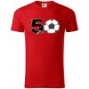 Futbal okrúhle narodeniny 50 - Tričko z organickej bavlny - XL ( Červená )