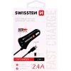 Autonabíjačka Swissten 2.4A so zabudovaným Micro-USB káblomaUSB konektorom 20111000