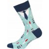 Pánske ponožky zeleno modré, medicína, motív zdravotník, lekár, veľ. 42-44
