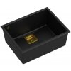 Quadron Quadron - Granitový drez DAVID 50 Black Zlaty HQD5542U7-G1