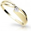 Danfil zlatý dámsky prsteň DF1721 zo žltého zlata s briliantom