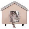 SucceBuy Domček pre mačku 52x48x47CM Jaskynný pre mačku Vyhrievaný Hnedý M