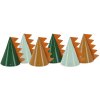PartyDeco Čiapočky papierové Dinosaury mix 6 ks