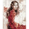zuty Maľovanie podľa čísel - Mladá žena v červených šatách, 40x50 cm, vypnuté plátno na rám (8596530067979)