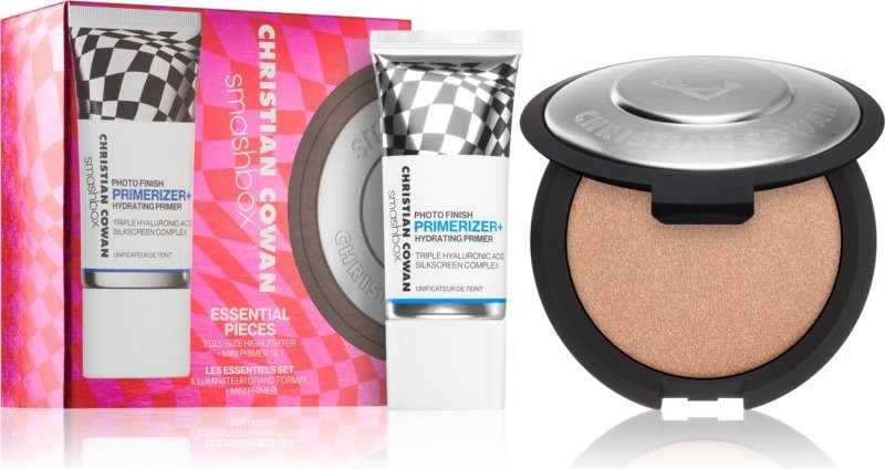 Smashbox Christian Cowan Becca Shimmering Skin Perfector Pressed Highlighter Sparkling Wine Pop rozjasňovač 7 g + Photo Finish Primerizer+ Hydrating Primer hydratačná podkladová báza