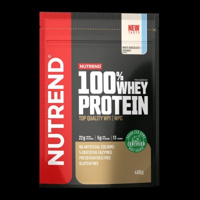 NUTREND 100% Whey Protein 400 g, biela čokoláda/kokos