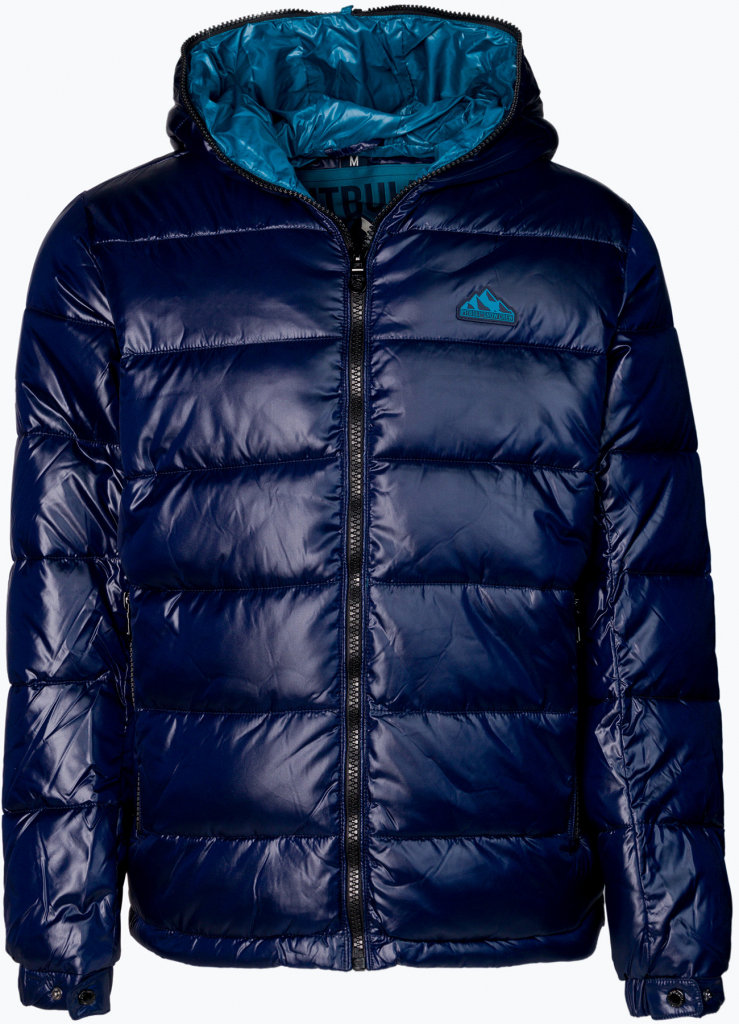 Pitbull West Coast pánska páperová bunda Quilted Hooded Shine dark navy