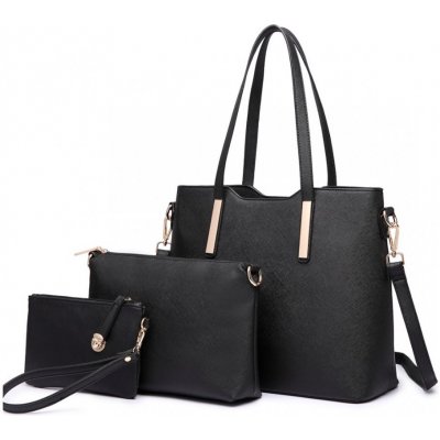 Miss Lulu Lulu Bags Praktický dámsky kabelkový set 3v1 čierna