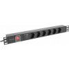 Lanberg Prodlužovací rackový PDU 19 1U 16A 6x SCHUKO 2M Černý C14