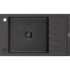 Mexen Elias, granitový drez granitový 795x480x200 mm, 1-komorový, čierna-škvrny s čiernym sifónom, 6511791005-76-B
