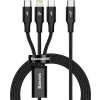 Baseus CAMLT-SC01 Rapid Series 3v1 USB-C (Micro USB/Lightning/USB-C) PD 20W, 1,5m, černý