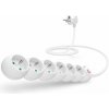 Predlžovací kábel CONNECT IT predlžovací 230 V, 6 zásuviek, 5 m, s vypínačom, biely (CES-1015-WH)
