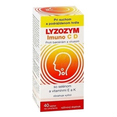 LYZOZYM Imuno C D so selénom a vitamínmi E a K 40 žuvacích tabliet