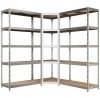Majster Regál Kovový regál CORNER BUDGET PACK 180x160x160x40 cm, 5x HDF polica, zinok, Zinok