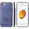 Taokkim ochranný kryt z PU kože s kapsou v retro štýle pre iPhone 6 Plus / 6S Plus - modrý - možnosť vrátiť tovar ZADARMO do 30tich dní