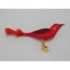 Ornex Sklenená vianočná ozdoba vtáčik červený 8 x 4 x 12 cm
