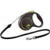 FLEXI Black Design zelené vodítko S - 5m do 12kg - lano