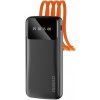 Dudao K6Pro Power Bank 10000mAh 2x USB + kábel USB / USB-C / Lightning / Micro USB, čierny (K6Pro-black)
