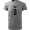 Limited edition 1964 pruh - Klasické pánske tričko vyššej gramáže - 2XL ( Tmavosivý melír )