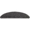 Čierny kobercový polkruhový nášľap na schody Oslo - dĺžka 25 cm, šírka 65 cm, výška 3,5 cm