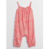 GAP Baby ľanový kvetovaný overal Ružová 6-12M Ružová Ružová