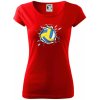 Volejbal lopta v triku - Dámske tričko Pure - 2XL ( Červená )
