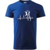 EKG volejbalistky - Klasické pánske tričko vyššej gramáže - XL ( Kráľovská modrá )
