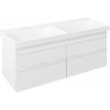 SAPHO - SITIA dvojumývadlová skrinka 116x50x44,2cm, 4x zásuvka, biela matná SI120-3131