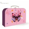 oxybag Detský lamino kufrík - 34 cm - motýľ - ružový