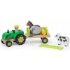 Viga 44680 Drevený traktor s prívesom a zvieratkami