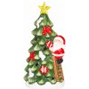 MagicHome Dekorácia Vianoce Stromček so santom LED terakota 11x8,7x21,8 cm