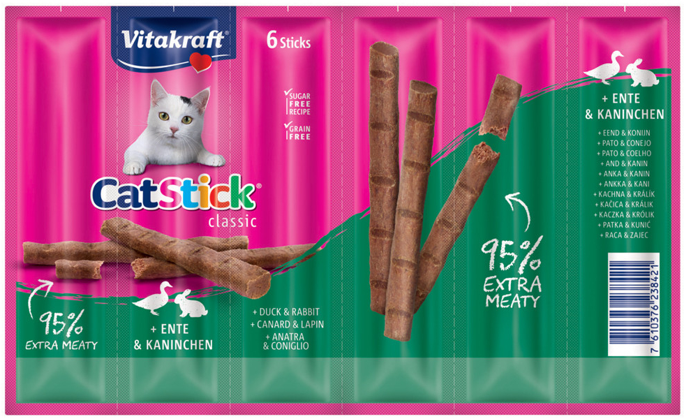 Vitakraft Cat Stick MINI kačica a králik 18 g