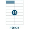 Samolepiace etikety, dĺžka 105 mm, šírka 37 mm, 16 ks na archu A4, 100 listov/bal.