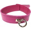 ROUGE Leather Plain Collar with Removeable O-Ring Pink