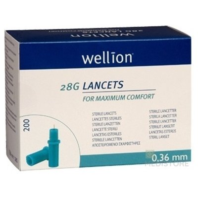 Wellion LANCETS 28G Lanceta sterilná priemer 0,36 mm 1x200 ks