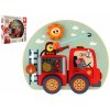 Teddies Edukačná doska/labyrint hasiči drevený 29x25cm v krabici 30x28x6,5cm 12m+