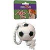 COBBYS PET AIKO FUN Futbalová lopta na lane 26cm, priemer 7cm gumená hračka pre psov