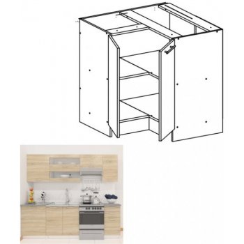Kondela Dolná rohová skrinka do kuchyne, dub sonoma / biela, FABIANA S -  90N od 159 € - Heureka.sk