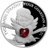 Česká mincovna Strieborná minca Crystal Coin - Anjel strážny so srdiečkom SK proof 31,1 g