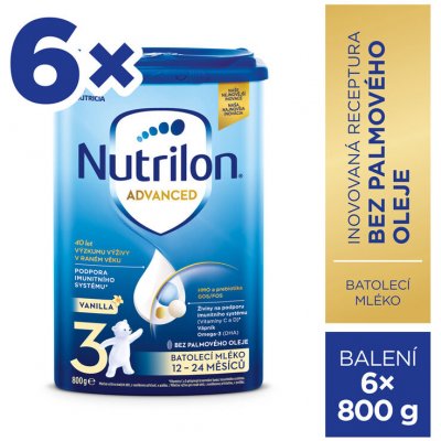 NUTRILON Mlieko batoľacie 3 Advanced Vanilla 6x 800 g, 12+