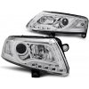 Tuning Tec Přední světla ,AUDI A6 C6 04-08 XENON TUBE LIGHTS TRU DRL chromové