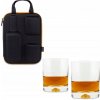 Puzdro na whisky s pohármi Froster GAD02858, čierne